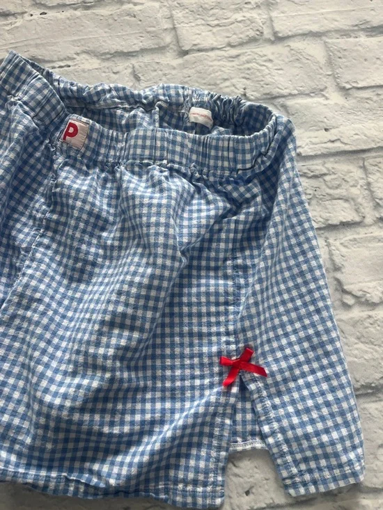 Pigeon Said Please Blue Gingham Women's Lounge Shorts - Picture 4 of 7